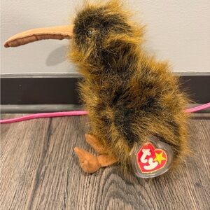 Ty Plush Kiwi Bird - Brown and Tan Fuzzy Beak Toy